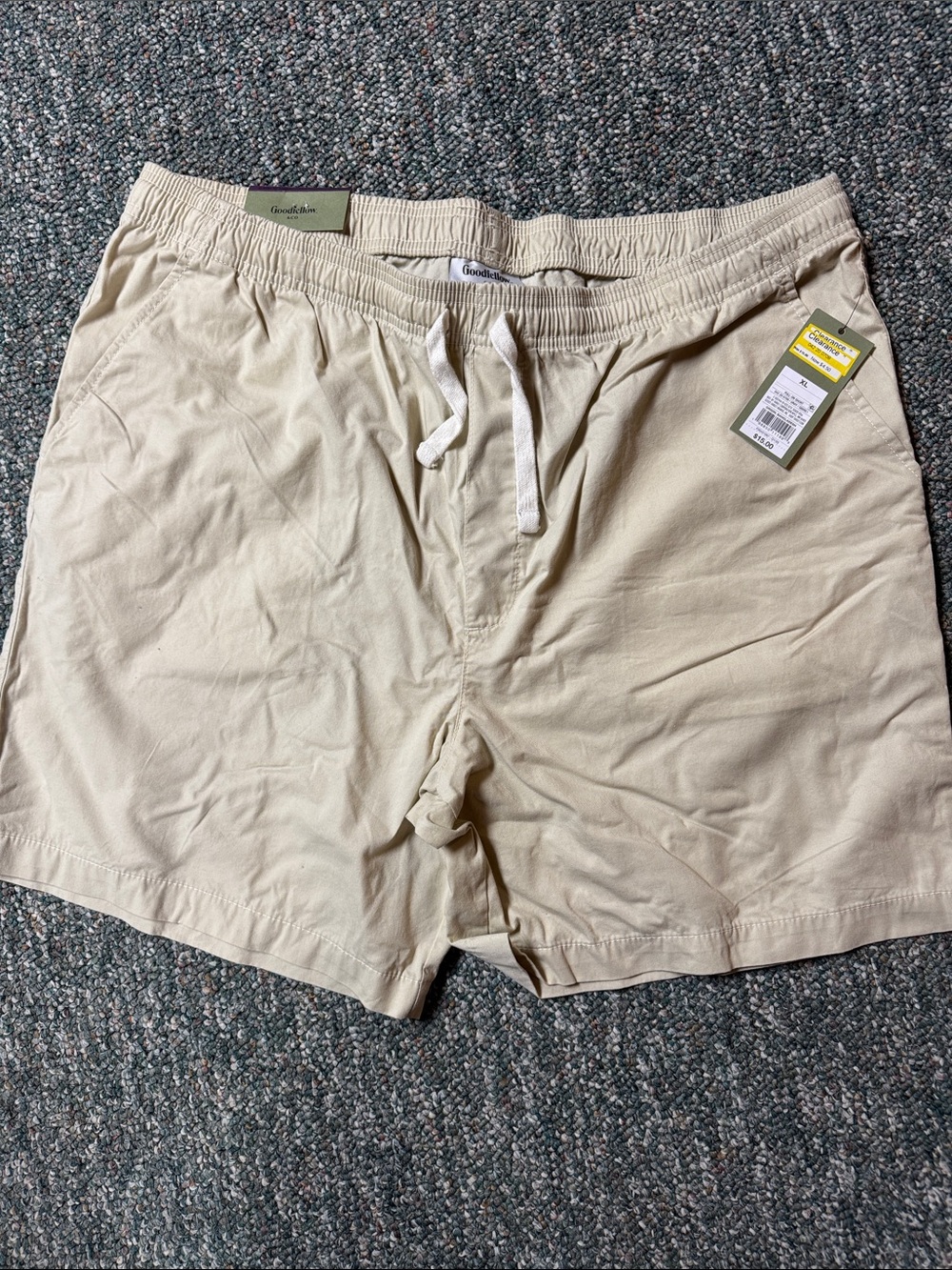Goodfellow & Co Cream Elastic-Waist Hybrid Shorts